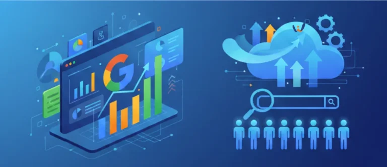Google Ads panosunda reklam performansı grafikleri ve hedef kitle simgeleri