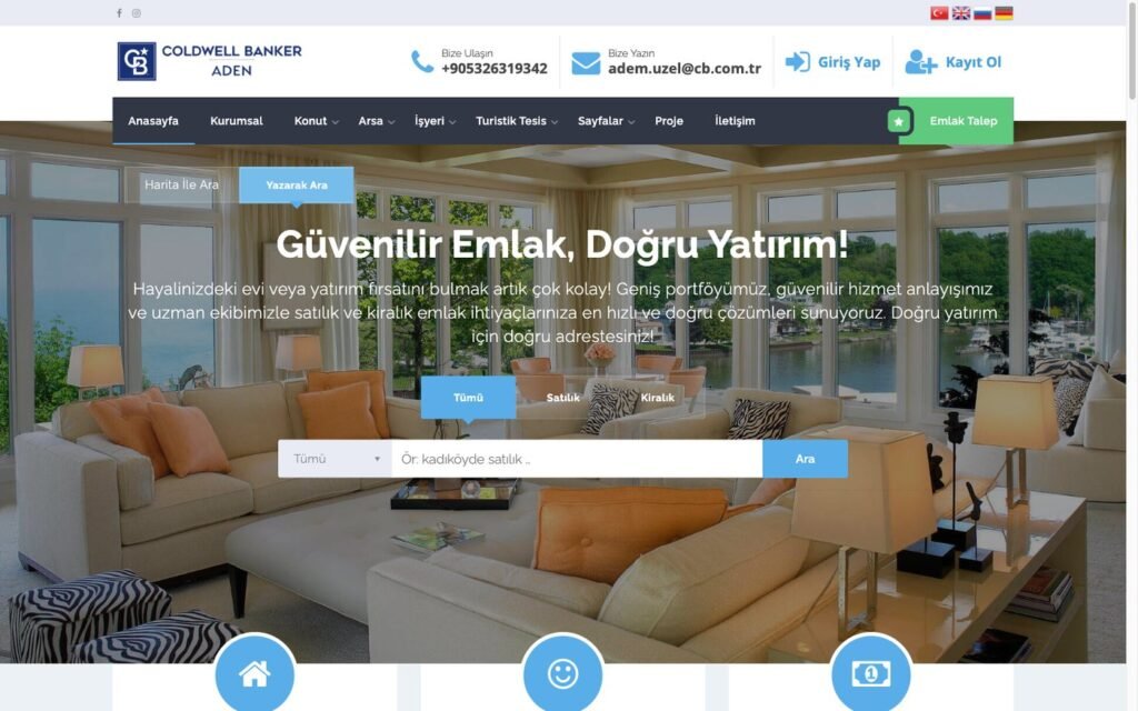 cbadengayrimenkul web sitesi ekran görüntüsü