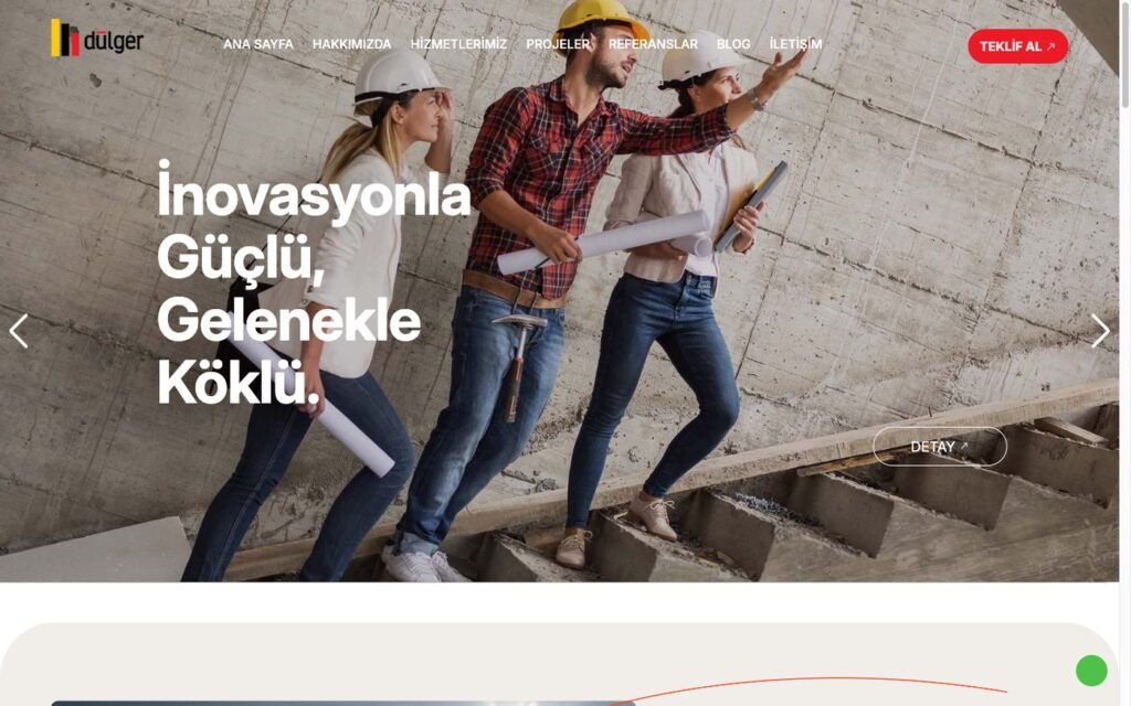 dulgerinsaat web sitesi ekran görüntüsü