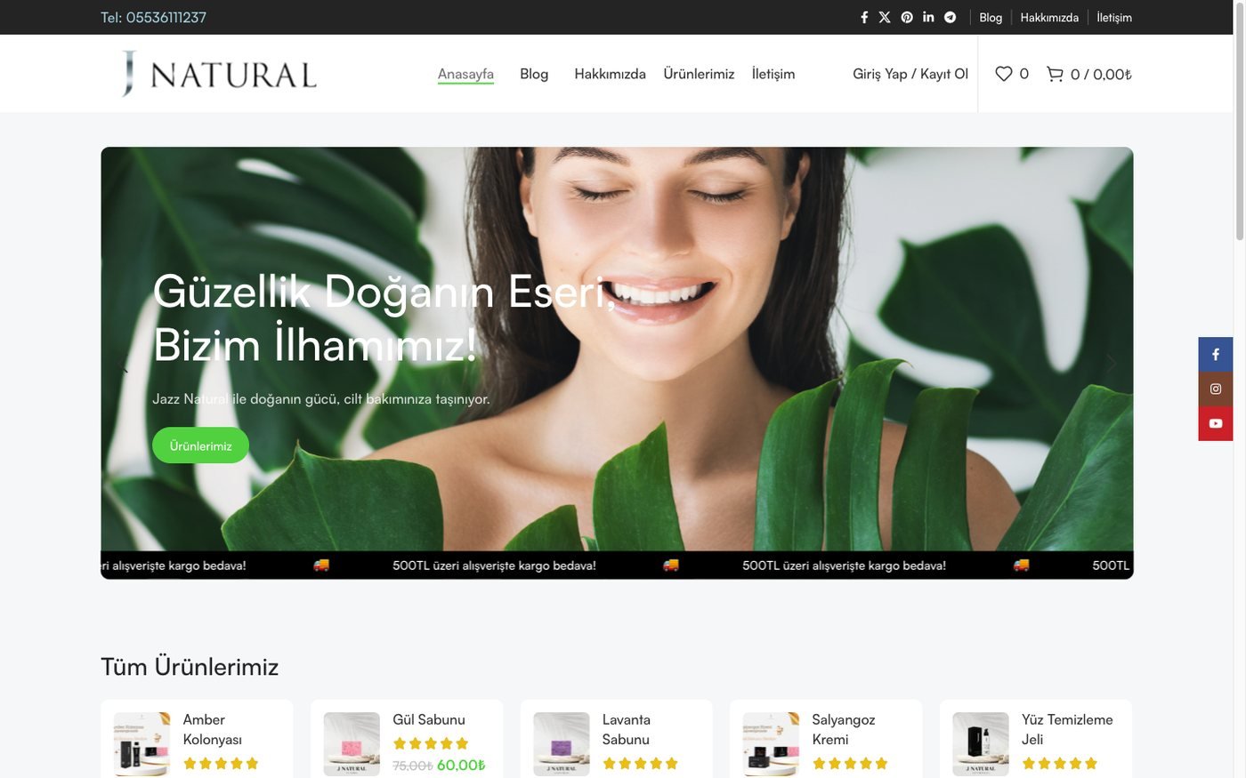 jnatural.com web sitesi ekran görüntüsü
