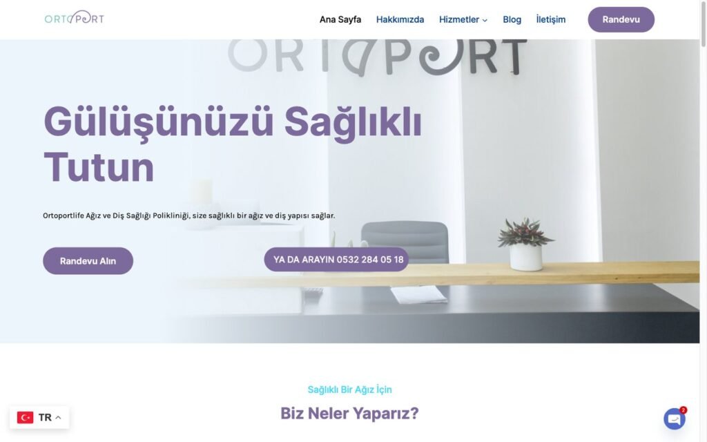 ortoport web sitesi ekran görüntüsü