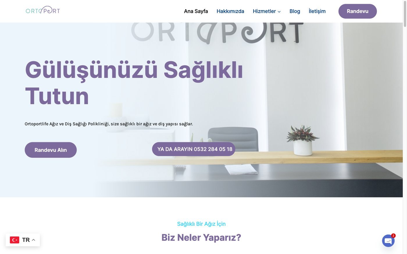 ortoport web sitesi ekran görüntüsü