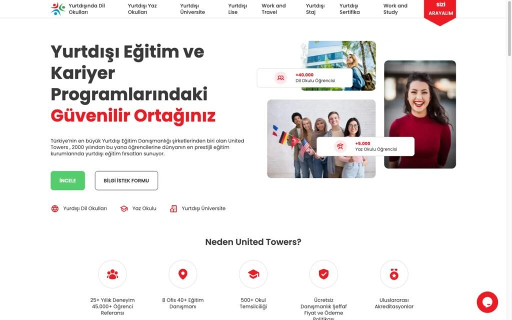 unitedtowers web sitesi ekran görüntüsü