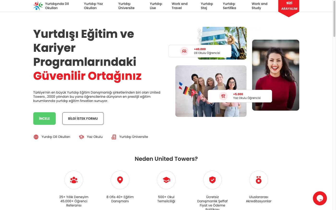 unitedtowers web sitesi ekran görüntüsü
