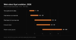 Proje türüne göre web sitesi fiyat aralıkları, tek sayfadan portala kadar bin TL bandında